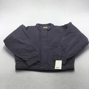 Vintage Rage Jacket Mens Medium Charcoal Gray Canvas Bomber Insulated 80s